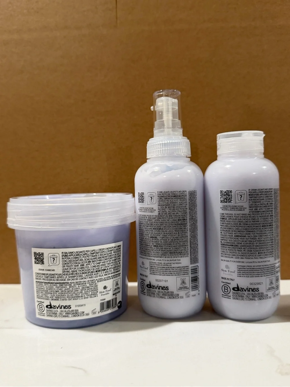 New Davines LOVE Smoothing Anti-Frizz Conditioner  250ml + Perfector + Smoother